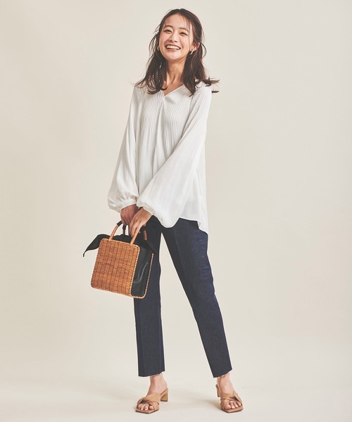 The Virgnia(ザ ヴァージニア)の「プリーツバルーンスリーブブラウス(シャツ/ブラウス・レディース・オフホワイト/ピンク/ブラック・FREE)」の4枚目の写真