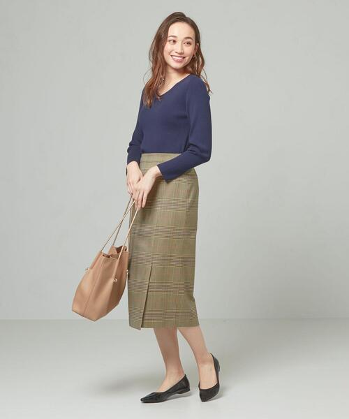 closet story(クローゼットストーリー)の「<closet story>□ホソRIB Vネック ニット -手洗い可能-(ニット/セーター・レディース・ライトブルー/ホワイト/ネイビー・FREE)」の11枚目の写真