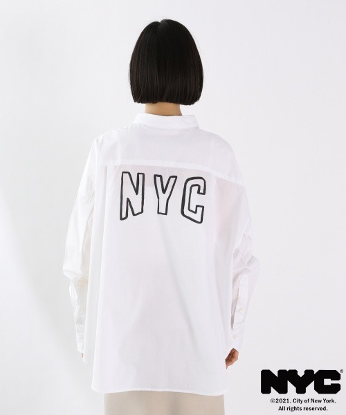 LOWRYS FARM（ローリーズファーム）の「ＮＹＣシャツＬＳ　939606（シャツ/ブラウス・レディース・ブルー系その他/オフホワイト・FREE）」の9枚目の写真