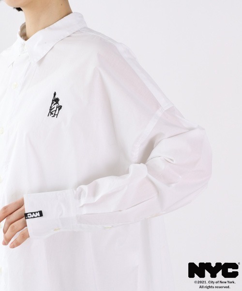 LOWRYS FARM（ローリーズファーム）の「ＮＹＣシャツＬＳ　939606（シャツ/ブラウス・レディース・ブルー系その他/オフホワイト・FREE）」の13枚目の写真