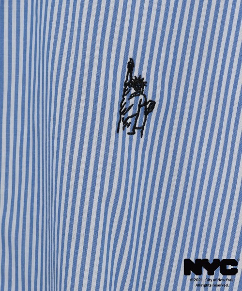 LOWRYS FARM（ローリーズファーム）の「ＮＹＣシャツＬＳ　939606（シャツ/ブラウス・レディース・ブルー系その他/オフホワイト・FREE）」の14枚目の写真