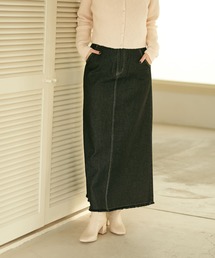 TINA：JOJUN | スカート 裾フリンジロングデニム TINA：JOJUN(デニムスカート)