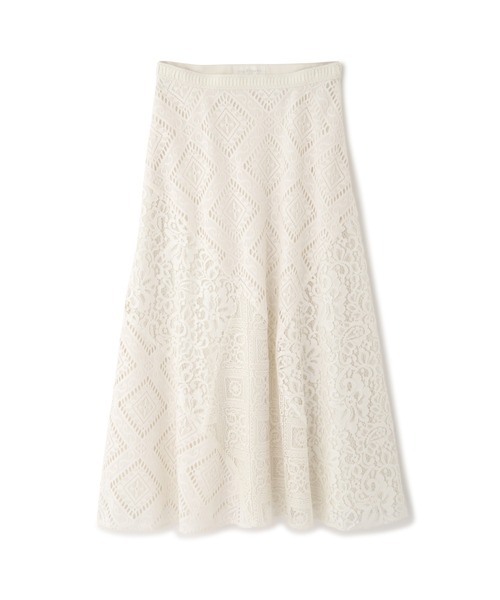 JILL STUART（ジルスチュアート）の「◆【『美人百花』4月号掲載・WEB限定サイズ：4】レースブロッキングスカート（スカート・レディース・ホワイト/ネイビー・0/2/4）」の3枚目の写真