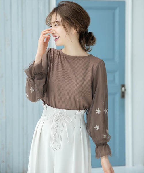 WILLSELECTION - ウィルセレクション フラワーラップスリーブトップス WILLSELECTION（ウィルセレクション）の「ラップフラワー