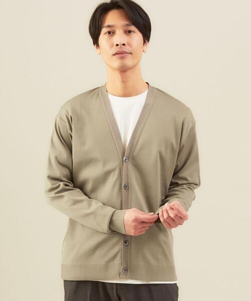 green label relaxing(グリーンレーベルリラクシング)の「< 機能 / 手洗い可・抗菌 > WTO ガスCO ニットライク Vネック カーディガン(カーディガン/ボレロ・メンズ・ブラック/ベージュ/ターコイズブルー・SMALL/MEDIUM/LARGE/X-LARGE)」の3枚目の写真