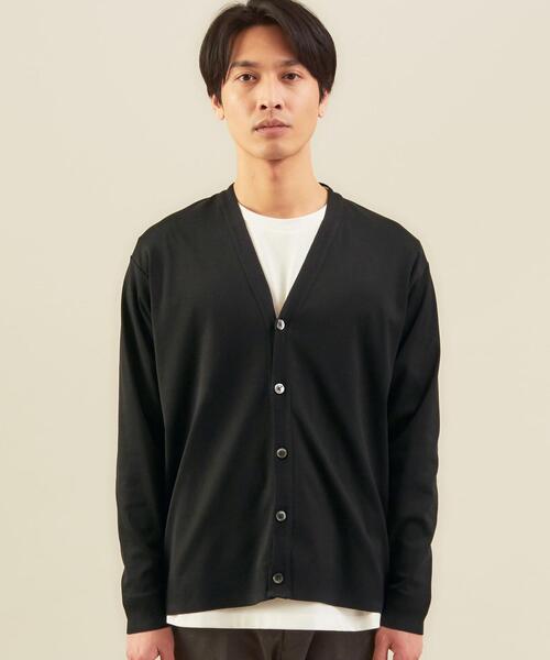 green label relaxing(グリーンレーベルリラクシング)の「< 機能 / 手洗い可・抗菌 > WTO ガスCO ニットライク Vネック カーディガン(カーディガン/ボレロ・メンズ・ブラック/ベージュ/ターコイズブルー・SMALL/MEDIUM/LARGE/X-LARGE)」の4枚目の写真