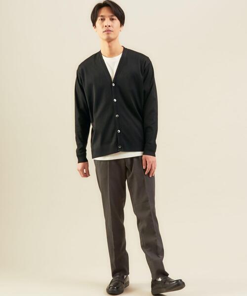 green label relaxing(グリーンレーベルリラクシング)の「< 機能 / 手洗い可・抗菌 > WTO ガスCO ニットライク Vネック カーディガン(カーディガン/ボレロ・メンズ・ブラック/ベージュ/ターコイズブルー・SMALL/MEDIUM/LARGE/X-LARGE)」の7枚目の写真