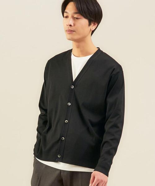 green label relaxing(グリーンレーベルリラクシング)の「< 機能 / 手洗い可・抗菌 > WTO ガスCO ニットライク Vネック カーディガン(カーディガン/ボレロ・メンズ・ブラック/ベージュ/ターコイズブルー・SMALL/MEDIUM/LARGE/X-LARGE)」の8枚目の写真