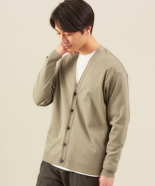 green label relaxing(グリーンレーベルリラクシング)の「< 機能 / 手洗い可・抗菌 > WTO ガスCO ニットライク Vネック カーディガン(カーディガン/ボレロ・メンズ・ブラック/ベージュ/ターコイズブルー・SMALL/MEDIUM/LARGE/X-LARGE)」の9枚目の写真