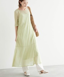 シアーワッシャー天竺カットソーワンピース