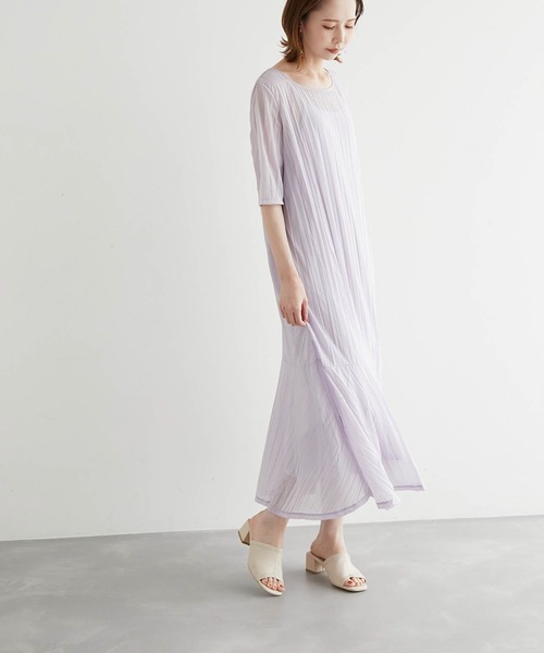 ROPE' PICNIC(ロペピクニック)の「シアーワッシャー天竺カットソーワンピース(ワンピース・レディース・グリーン系その他/オフホワイト/ラベンダー/カーキ・38)」の15枚目の写真