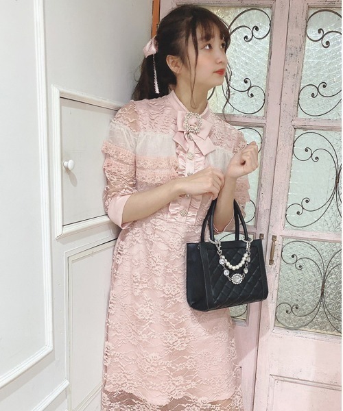 Swankiss スワンキス♡ホワイトワンピース♡量産型 バレエコア ガーリー Swankiss（スワンキス）の「SX frill lace sheer O/P