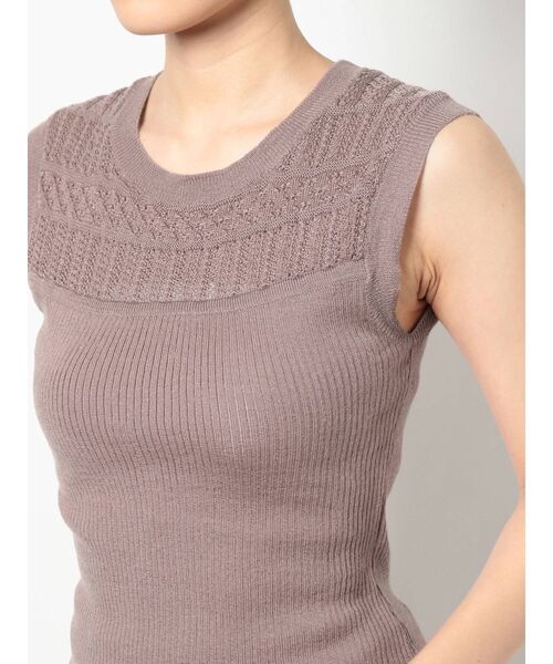 dazzlin（ダズリン）の「パーツクロシェリブニット（ニット/セーター・レディース・オフホワイト/モカ・FREE）」の12枚目の写真