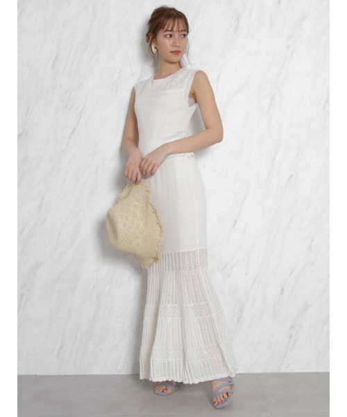 dazzlin（ダズリン）の「パーツクロシェリブニット（ニット/セーター・レディース・オフホワイト/モカ・FREE）」の17枚目の写真