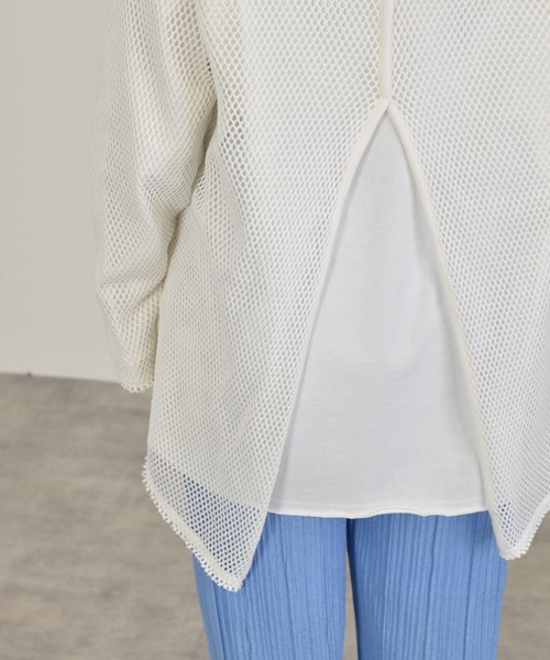 w closet（ダブルクローゼット）の「フィッシュメッシュバックスリットプルオーバー（Tシャツ/カットソー・レディース・キナリ/オフホワイト・FREE）」の9枚目の写真