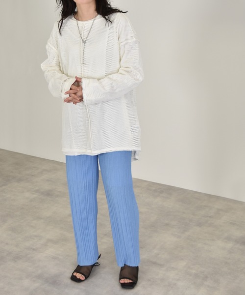 w closet（ダブルクローゼット）の「フィッシュメッシュバックスリットプルオーバー（Tシャツ/カットソー・レディース・キナリ/オフホワイト・FREE）」の12枚目の写真