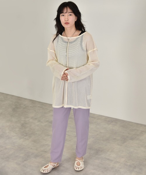 w closet（ダブルクローゼット）の「フィッシュメッシュバックスリットプルオーバー（Tシャツ/カットソー・レディース・キナリ/オフホワイト・FREE）」の13枚目の写真