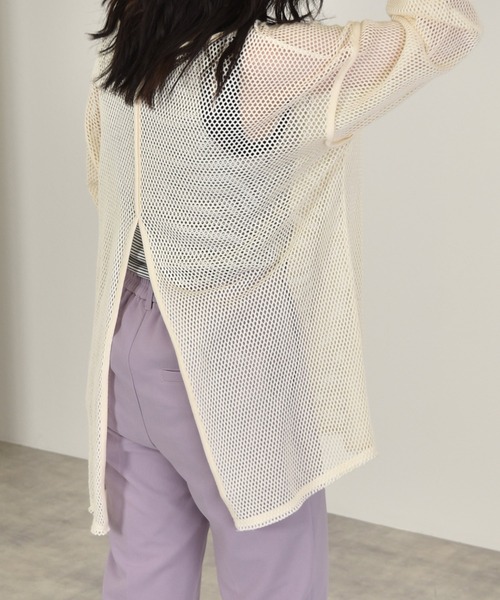 w closet（ダブルクローゼット）の「フィッシュメッシュバックスリットプルオーバー（Tシャツ/カットソー・レディース・キナリ/オフホワイト・FREE）」の15枚目の写真