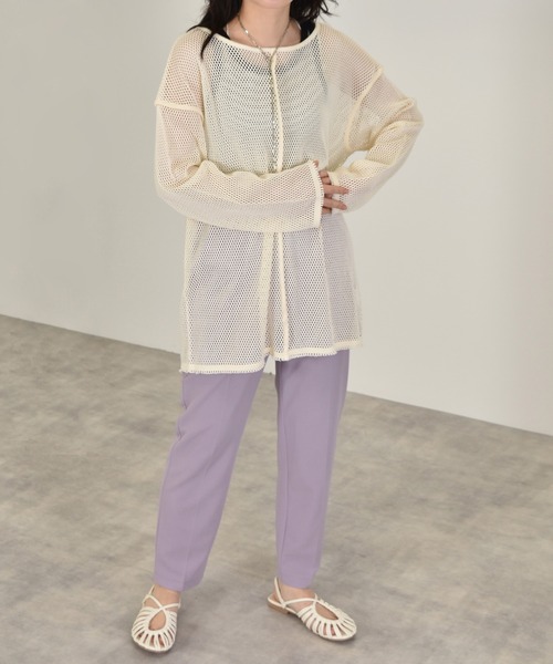 w closet（ダブルクローゼット）の「フィッシュメッシュバックスリットプルオーバー（Tシャツ/カットソー・レディース・キナリ/オフホワイト・FREE）」の17枚目の写真