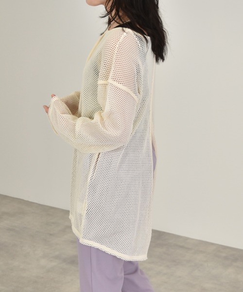 w closet（ダブルクローゼット）の「フィッシュメッシュバックスリットプルオーバー（Tシャツ/カットソー・レディース・キナリ/オフホワイト・FREE）」の21枚目の写真