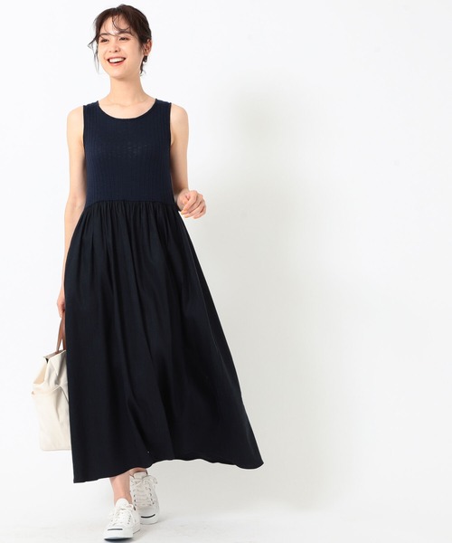 セール B Ming By Beams リブ 布帛 コンビ ワンピース 21ss ワンピース B Ming By Beams ビーミングバイビームス のファッション通販 Zozotown