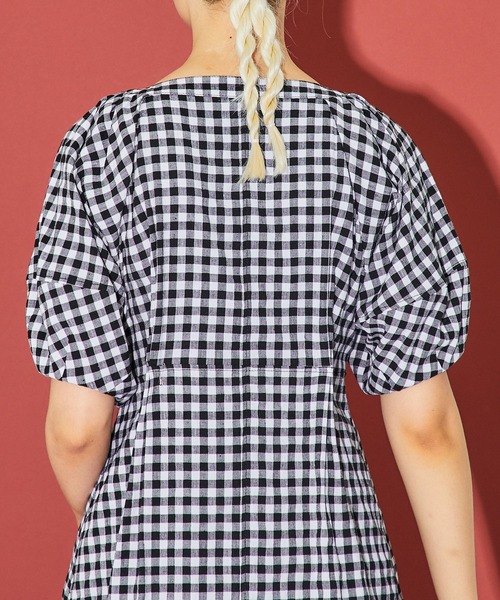 INella（イネラ）の「【INella(イネラ)】フォルムボリュームスリーブワンピース（ワンピース・レディース・ホワイト系/ブラック/オレンジ・FREE）」の6枚目の写真