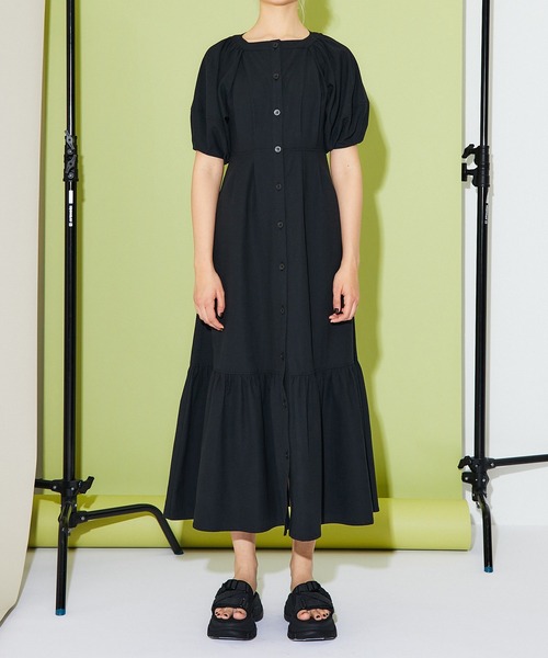 INella（イネラ）の「【INella(イネラ)】フォルムボリュームスリーブワンピース（ワンピース・レディース・ホワイト系/ブラック/オレンジ・FREE）」の9枚目の写真