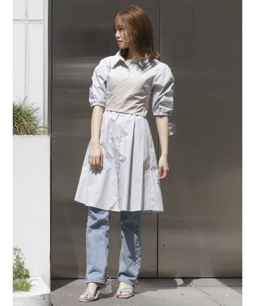 dazzlin（ダズリン）の「ビスチェシャツワンピース（シャツワンピース・レディース・オフホワイト/ブルー/ベージュ・FREE）」の15枚目の写真