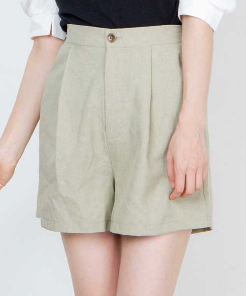 WEGO（ウィゴー）の「WEGO/リネンライクタックショートパンツ（その他パンツ・レディース・アイボリー/ピンク/ベージュ系その他2/グリーン/ベージュ系その他3・MEDIUM/SMALL）」の4枚目の写真