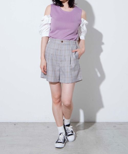 WEGO（ウィゴー）の「WEGO/リネンライクタックショートパンツ（その他パンツ・レディース・アイボリー/ピンク/ベージュ系その他2/グリーン/ベージュ系その他3・MEDIUM/SMALL）」の11枚目の写真