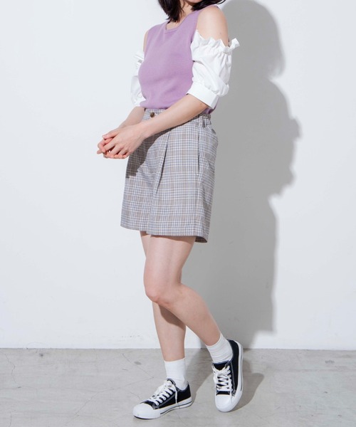 WEGO（ウィゴー）の「WEGO/リネンライクタックショートパンツ（その他パンツ・レディース・アイボリー/ピンク/ベージュ系その他2/グリーン/ベージュ系その他3・MEDIUM/SMALL）」の12枚目の写真