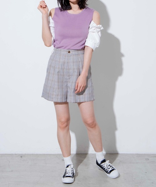 WEGO（ウィゴー）の「WEGO/リネンライクタックショートパンツ（その他パンツ・レディース・アイボリー/ピンク/ベージュ系その他2/グリーン/ベージュ系その他3・MEDIUM/SMALL）」の13枚目の写真