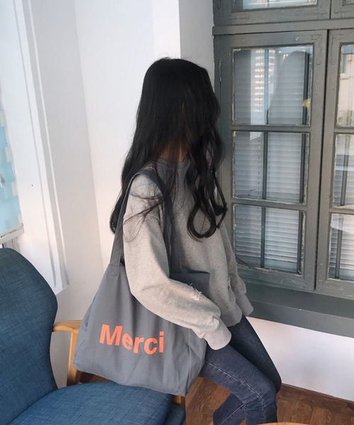 aimoha(アイモハ)の「ロゴトート(トートバッグ・レディース・パープル/ネイビー/オレンジ/オフホワイト/ブラック/カーキ/ベージュ/ダークブルー・FREE)」の14枚目の写真