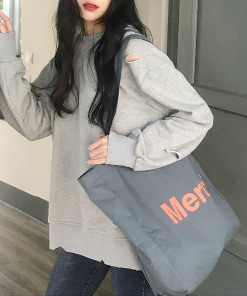 aimoha(アイモハ)の「ロゴトート(トートバッグ・レディース・パープル/ネイビー/オレンジ/オフホワイト/ブラック/カーキ/ベージュ/ダークブルー・FREE)」の16枚目の写真