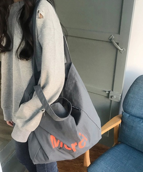 aimoha(アイモハ)の「ロゴトート(トートバッグ・レディース・パープル/ネイビー/オレンジ/オフホワイト/ブラック/カーキ/ベージュ/ダークブルー・FREE)」の17枚目の写真