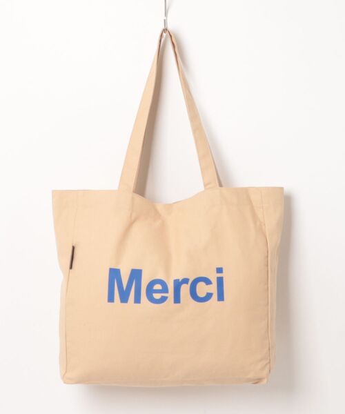 Merci ベージュ トートバッグ 大特価】ベージュ merci ナチュラル ジュートバッグ エコバッグ