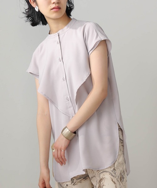 Bab（バブ）の「【WEB限定】ノースリーブラッフルブラウス（シャツ/ブラウス・レディース・ライトグレー/ベージュ/オフホワイト/ミント/ブラック・38）」の12枚目の写真