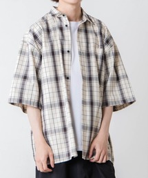 WEGO | WEGO/レトロチェックビッグシルエット5分袖シャツ(シャツ/ブラウス)