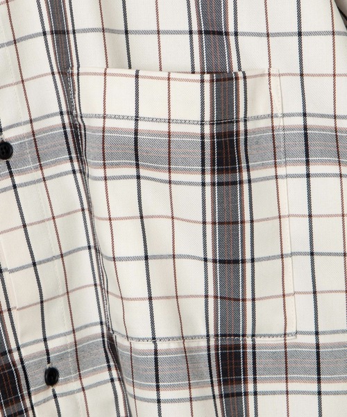 WEGO（ウィゴー）の「WEGO/レトロチェックビッグシルエット5分袖シャツ（シャツ/ブラウス・メンズ・ブラウン系その他2/ベージュ系その他2・LARGE/MEDIUM）」の8枚目の写真