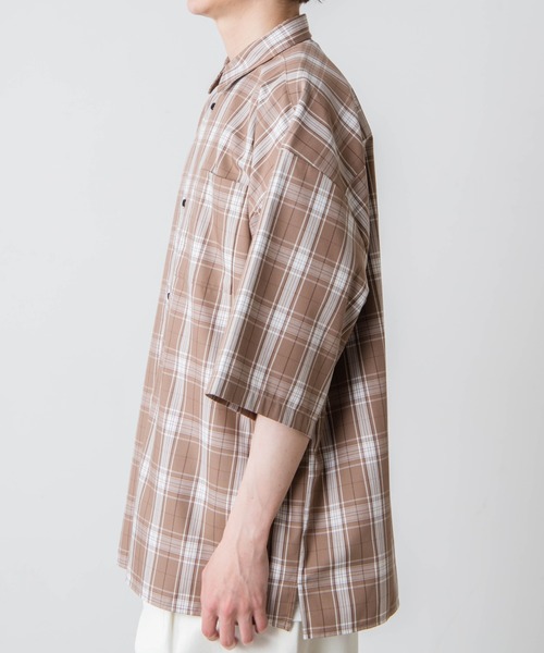 WEGO（ウィゴー）の「WEGO/レトロチェックビッグシルエット5分袖シャツ（シャツ/ブラウス・メンズ・ブラウン系その他2/ベージュ系その他2・LARGE/MEDIUM）」の21枚目の写真