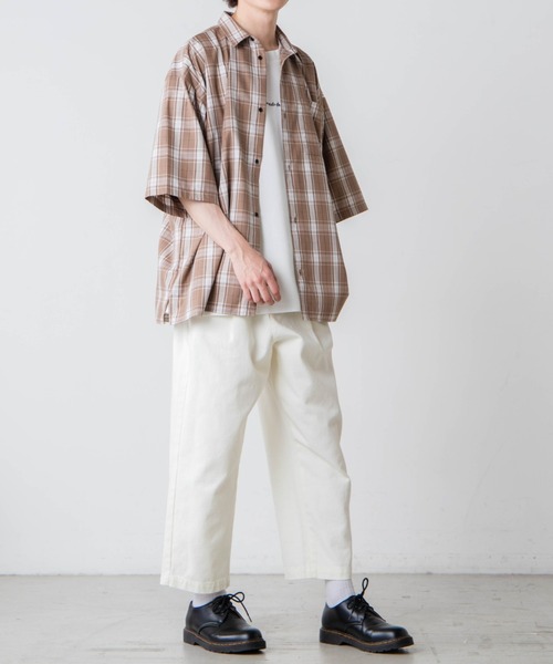 WEGO（ウィゴー）の「WEGO/レトロチェックビッグシルエット5分袖シャツ（シャツ/ブラウス・メンズ・ブラウン系その他2/ベージュ系その他2・LARGE/MEDIUM）」の13枚目の写真