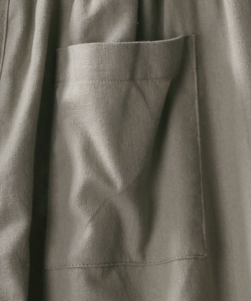 SITRY（シトリー）の「麻混 ドロップショルダーキーネック＆ワイドバルーン クロップド セットアップ/ワンマイルウェア（その他ルームウェア・メンズ・ブラック/ベージュ/ブラウン/ブルーグレー・M/L）」の12枚目の写真