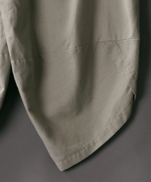 SITRY（シトリー）の「麻混 ドロップショルダーキーネック＆ワイドバルーン クロップド セットアップ/ワンマイルウェア（その他ルームウェア・メンズ・ブラック/ベージュ/ブラウン/ブルーグレー・M/L）」の15枚目の写真