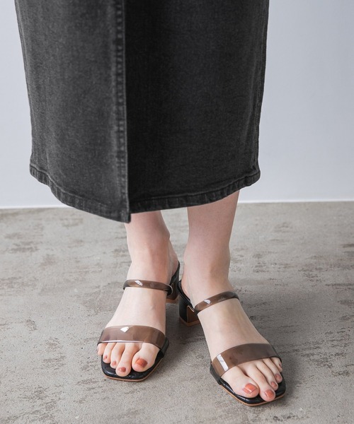 A part by（アパートバイ）の「キルティングクリアサンダル　954024（サンダル・レディース・ブラック/アイボリー・MEDIUM/LARGE）」の19枚目の写真