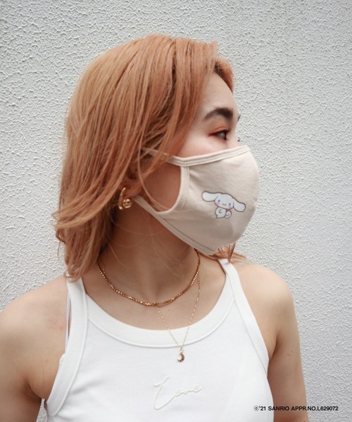 FIG&VIPER（フィグアンドバイパー）の「シナモロールフェイスマスク（マスク・レディース・ホワイト/ライトブルー/ベージュ・FREE）」の4枚目の写真