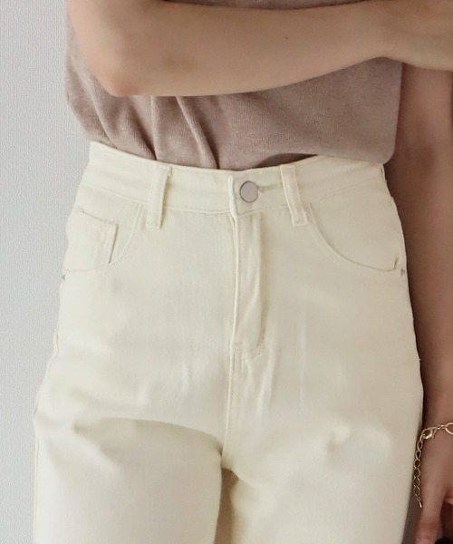 BLUEEAST（ブルーイースト）の「ハイウエストテーパードデニム（デニムパンツ・レディース・ネイビー/ライトブルー/オフホワイト/ブラック・SMALL/MEDIUM/LARGE/X-LARGE）」の21枚目の写真