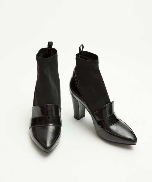 SOLPRESA（ソルプレーサ）の「【SOLPRESA】ストレッチショートブーツ（ブーツ・レディース・ブラック/ピンク・23.5/24.5）」の2枚目の写真