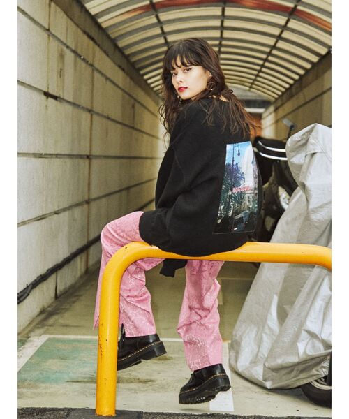 jouetie（ジュエティ）の「ジャガードストレートパンツ（その他パンツ・レディース・ピンク/ブラック/ブルー・MEDIUM）」の15枚目の写真