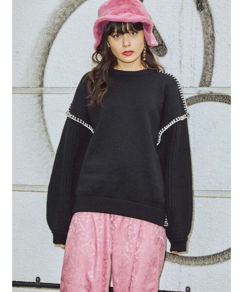 jouetie（ジュエティ）の「ジャガードストレートパンツ（その他パンツ・レディース・ピンク/ブラック/ブルー・MEDIUM）」の16枚目の写真