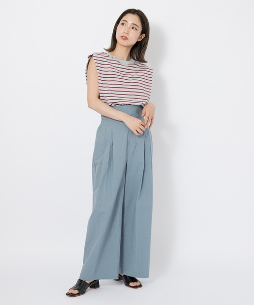 CIAOPANIC（チャオパニック）の「ハイウエストタックワイドパンツ（その他パンツ・レディース・ブラック/サックスブルー・SMALL/MEDIUM）」の11枚目の写真